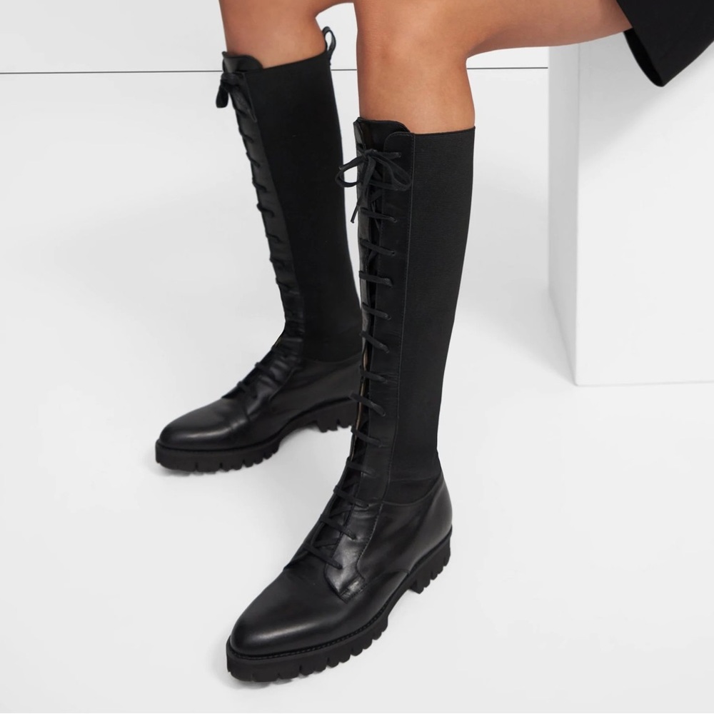 Theory Laced Lug Boot in Black